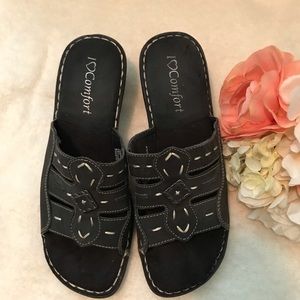 I ❤️ Comfort Black slip on heels